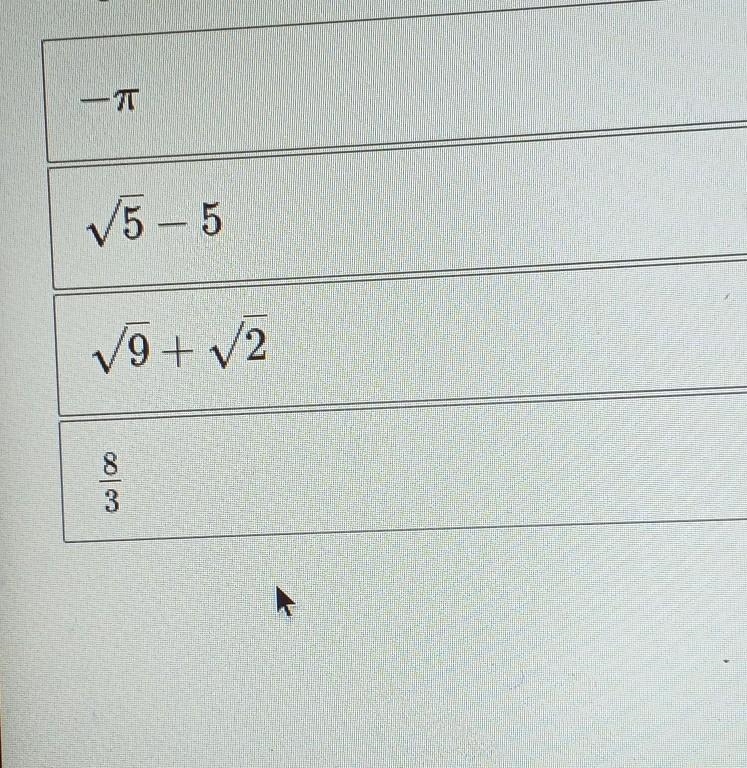 Put the values into the correct order from GREATEST on the top to LEAST on the bottom-example-1