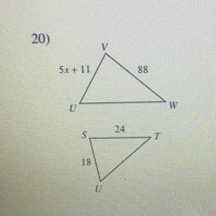 Triangles are similar. solve for x-example-1