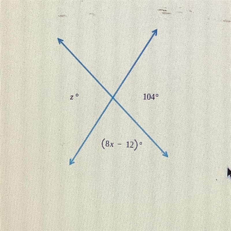 Given in the figure below, find the values of X and Z.-example-1