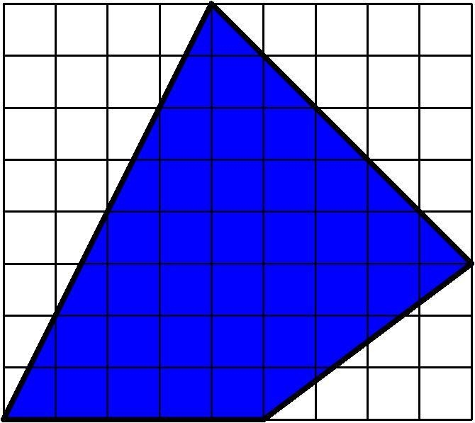 Each square in the grid below has area 1. Find the area of the irregular quadrilateral-example-1