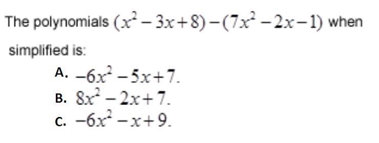 Subtract the following polynomials in this equation.-example-1