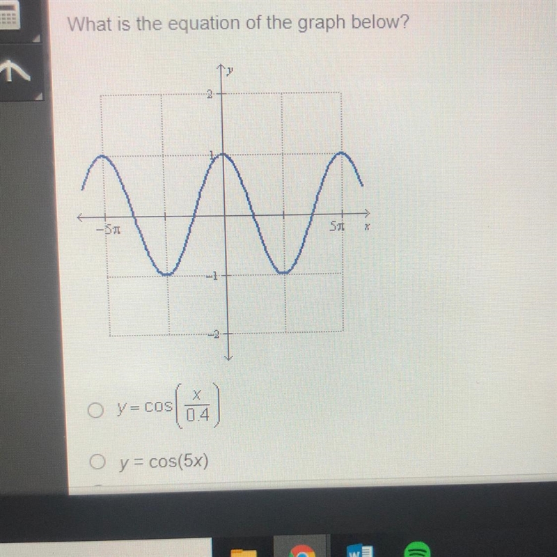 What is the equation of the graph below?-example-1