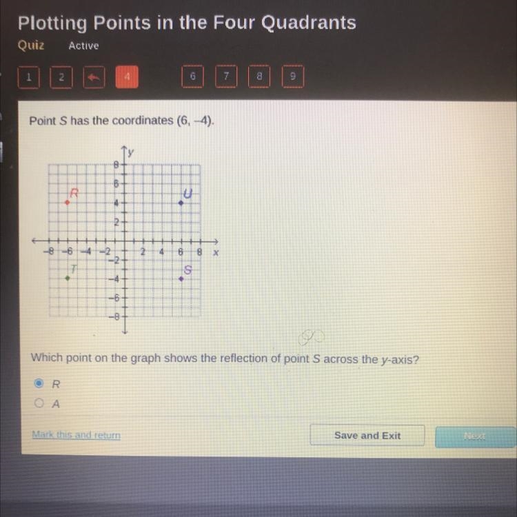 Point S has the coordinates (6, -4)-example-1