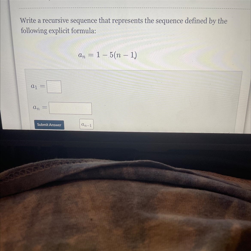 Write a recursive sequence that represents the sequence defined by the following explicit-example-1