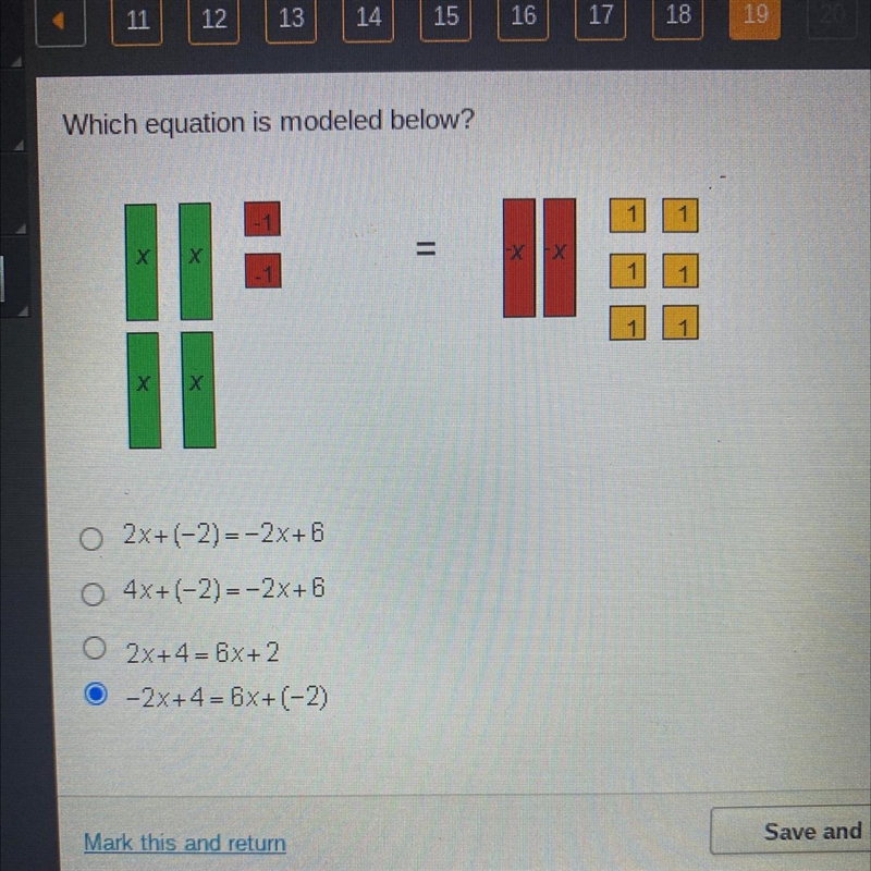 20 POINTS PLEASE HELP!Which equation is modeled below?-example-1