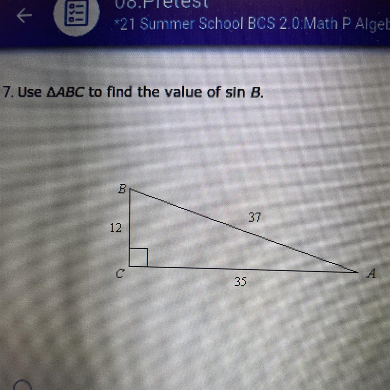 Use abc to find the value of sin b-example-1