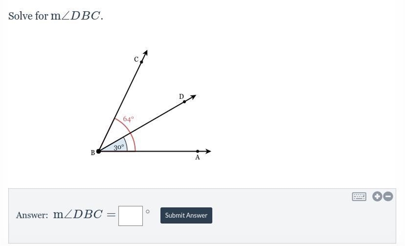 Solve for m < DBC.......-example-1