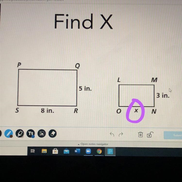 Find x in the image above. (I circled x)-example-1