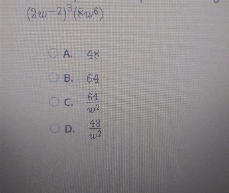 Which expression is equivalent to the given expression? ​-example-1