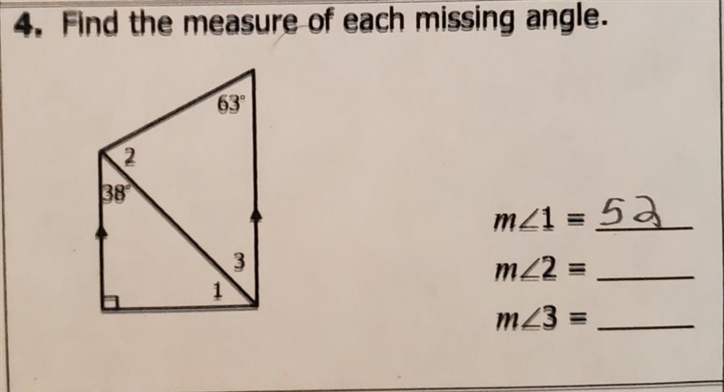 Find the measure of angle 2 and 3​-example-1