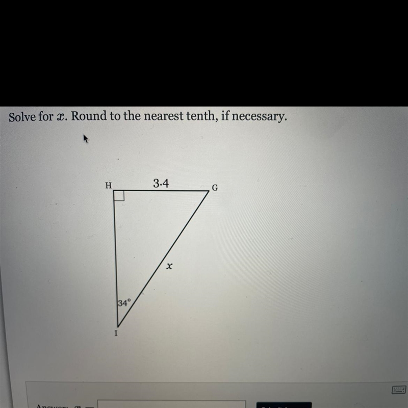 Solve for x round to the nearest tenth if necessary-example-1