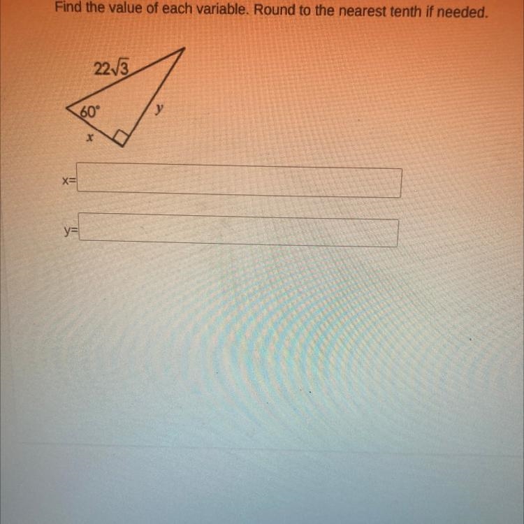 Find the value of each variable. Round to the nearest tenth if needed. :))-example-1