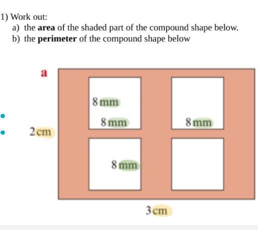 Whats the area and perimeter to the shape below?-example-1