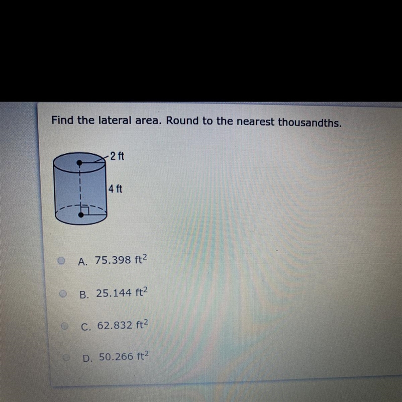 Find the lateral area. Round to the nearest thousandths.-example-1