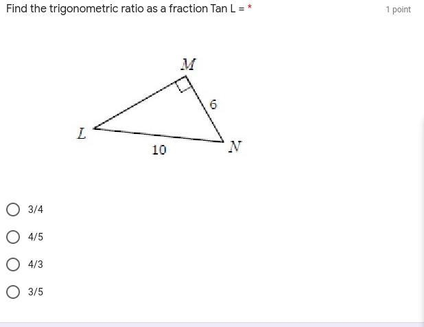 PLSS HELPP Find the trigonometric ratio as a fraction Tan N = Find the trigonometric-example-2