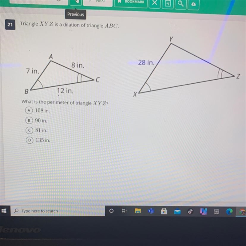 Triangle XY Z is a dilation of triangle ABC. What is the perimeter of triangle XYZ-example-1