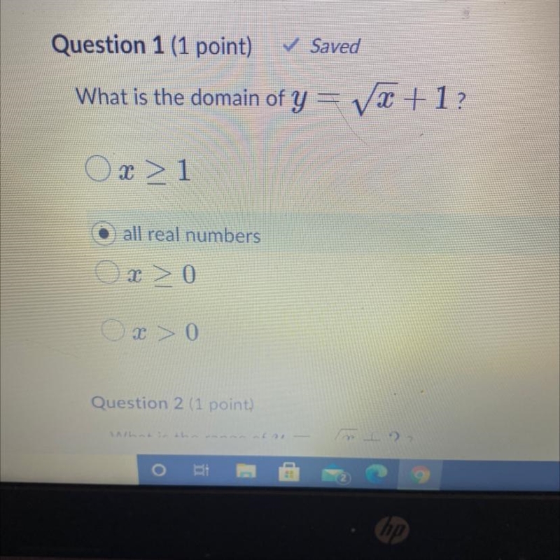 What is the domain of y = x + 1?-example-1