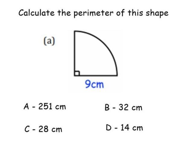 Calculate the perimeter of the shape to the nearest whole number-example-1