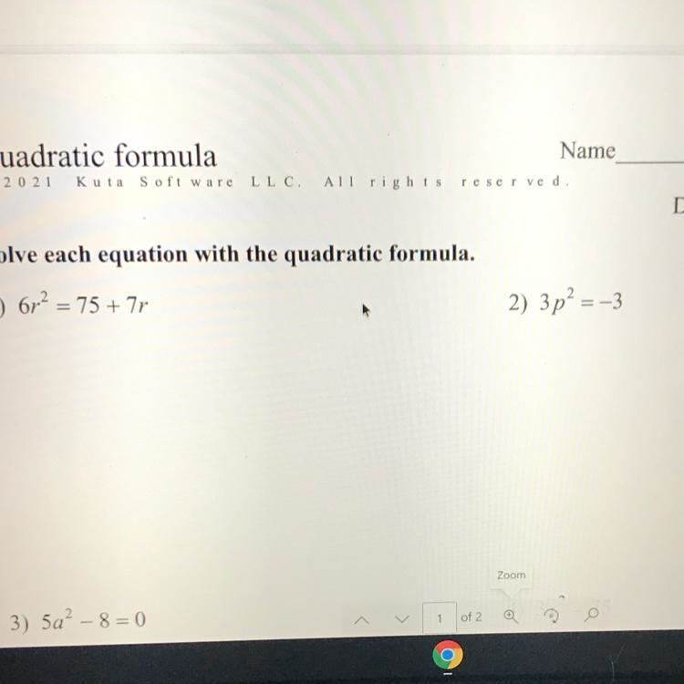 Solve each equation with the quadratic formula. 3p² =-3-example-1