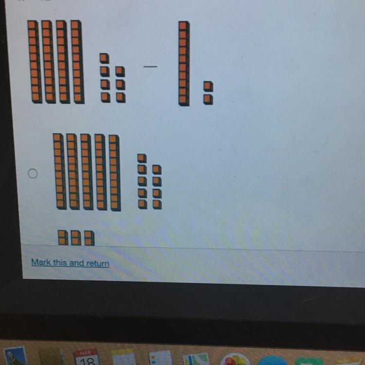 Witch set of base ten blocks models the difference of 47 and 12? 47-12=-example-1