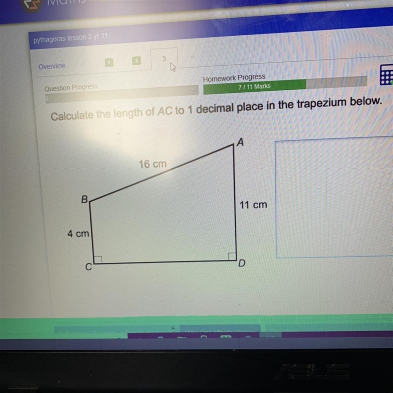 16 cm + B 11 cm 4 cm-example-1