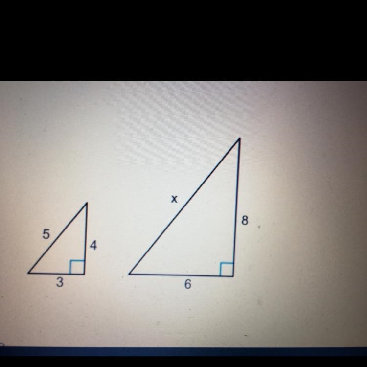 The triangles shown are similar. What is the value of x?-example-1