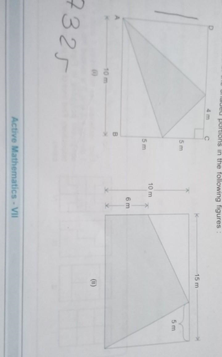 Find the area of the shaded portions in the following figures​-example-1