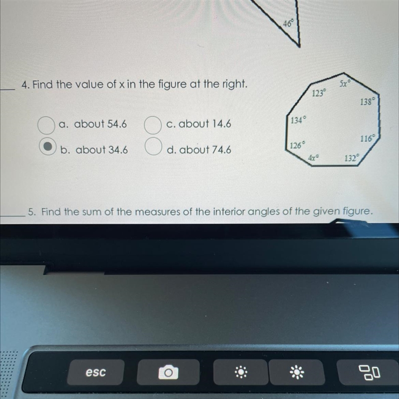 4. Find the value of x.-example-1