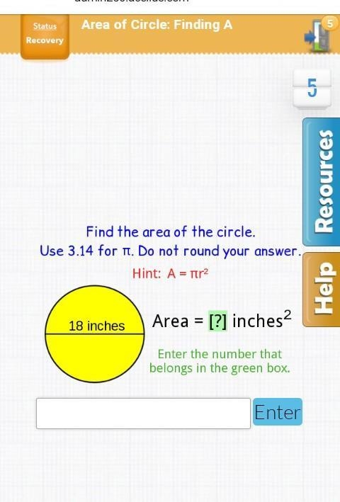 AREA OF A CIRCLE HELP PLS​-example-1