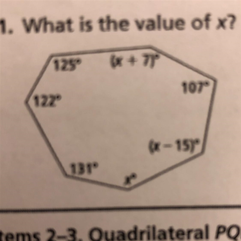 1. What is the value of x?-example-1