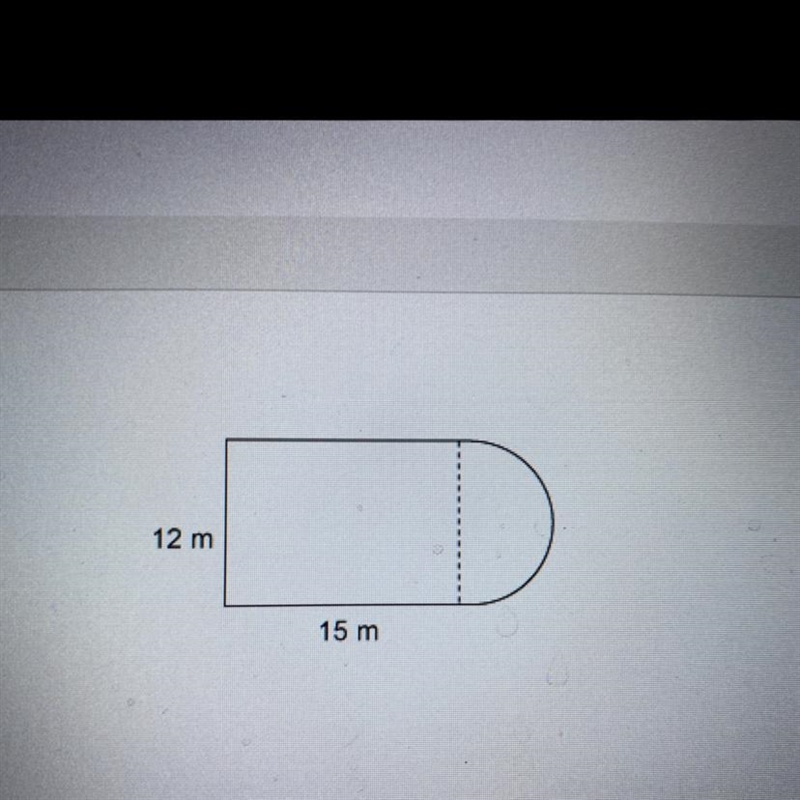 Calculator This figure consists of a rectangle and semicircle What is the area of-example-1