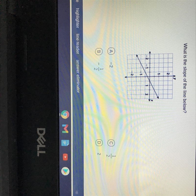 What is the slope of the line below?-example-1