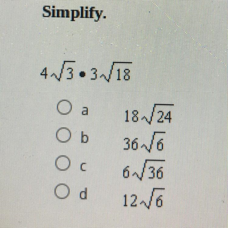 Simplify. multiple choice-example-1