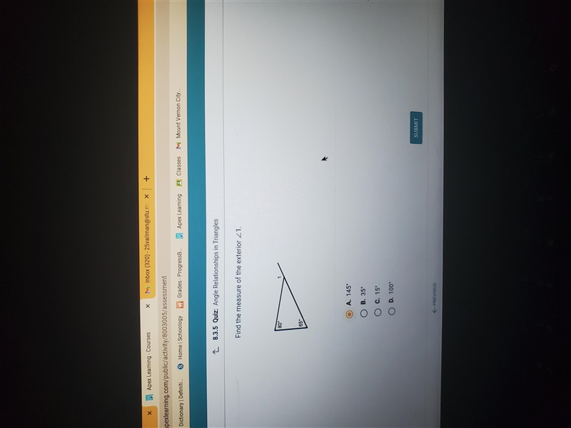 Find the measurement of the exterior 1-example-1