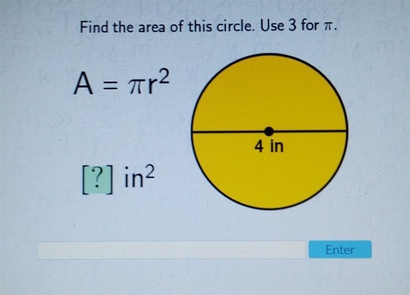 Find the area of this circle. a = \pi {r}^(2)​-example-1