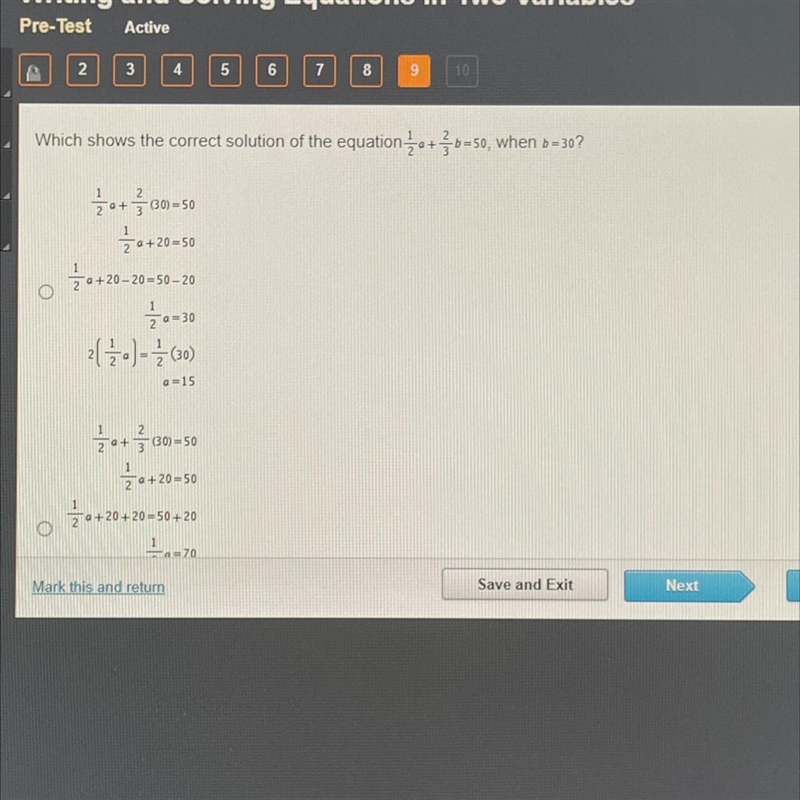 Which shows the correct solution of the equation-example-1