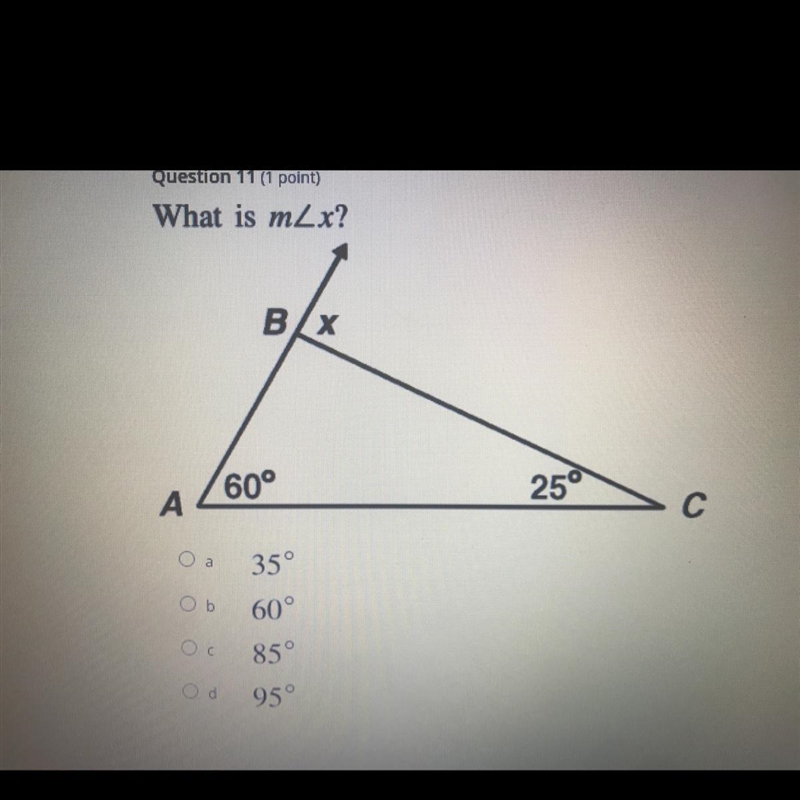 What is m A.35 B. 60 C. 85 D. 95-example-1