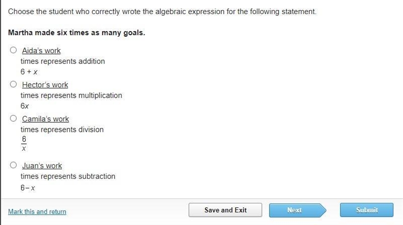 Choose the student who correctly wrote the algebraic expression for the following-example-1