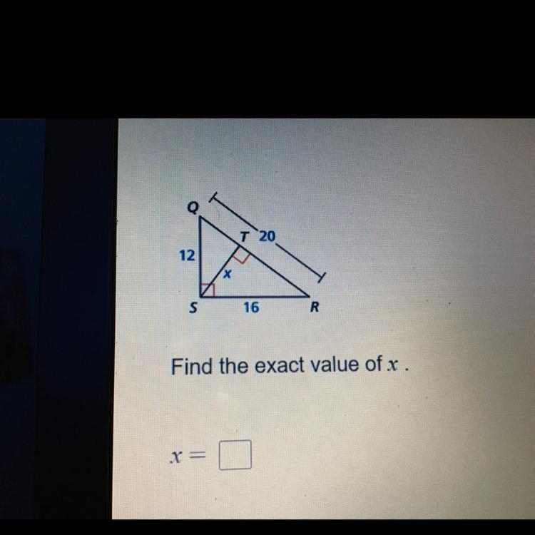 Find the exact value of x. x=-example-1