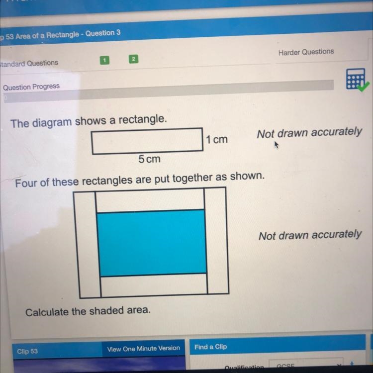 The diagram shows a rectangle. 5cm 1cm four of these rectangles are put together as-example-1