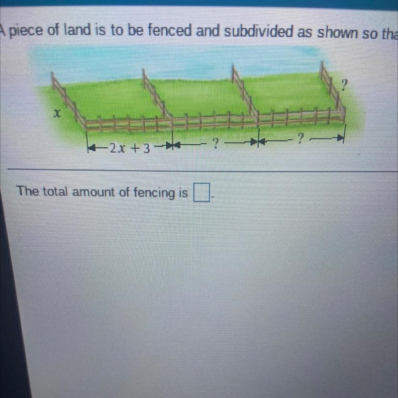 A piece of land is to be fenced and subdivided as shown so that each rectangle has-example-1