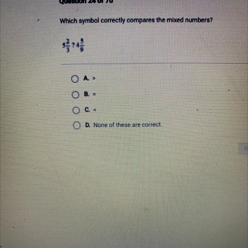 Which symbol correctly compares the mixed numbers?-example-1