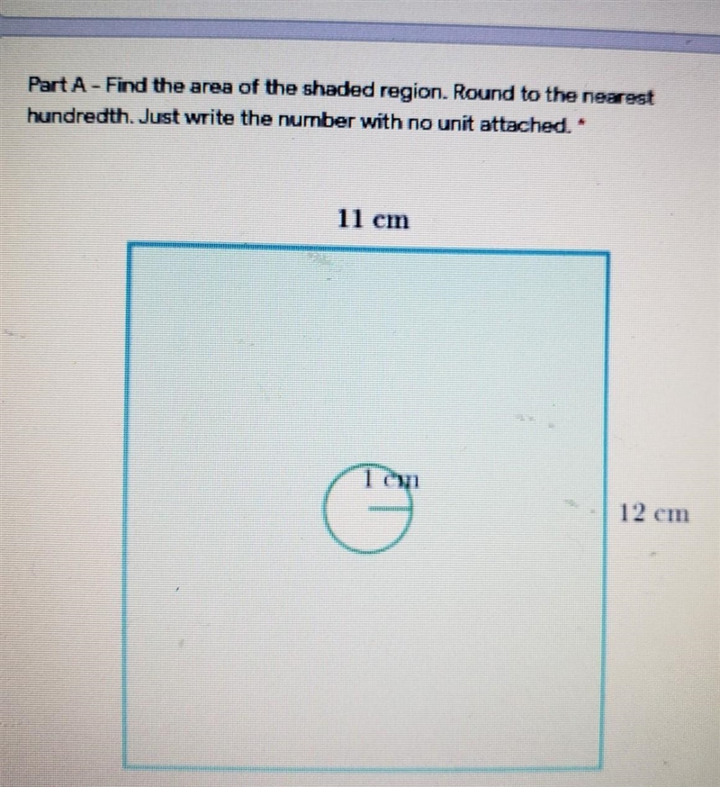 Part A - Find the area of the shaded region. Round to the nearest hundredth. Just-example-1