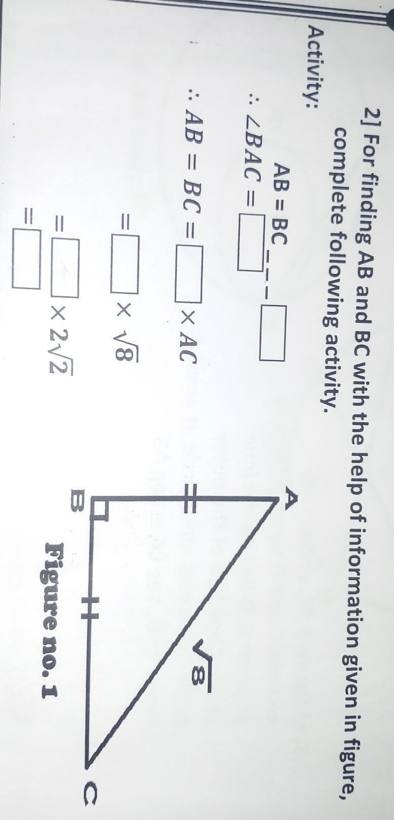 Find AB and BC with the help of given in figure complete following activity ​-example-1