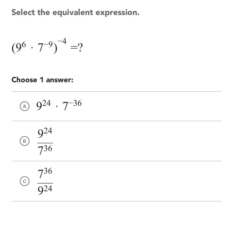 (9^6 times 7^-9)^-4 which equivalent expression-example-1