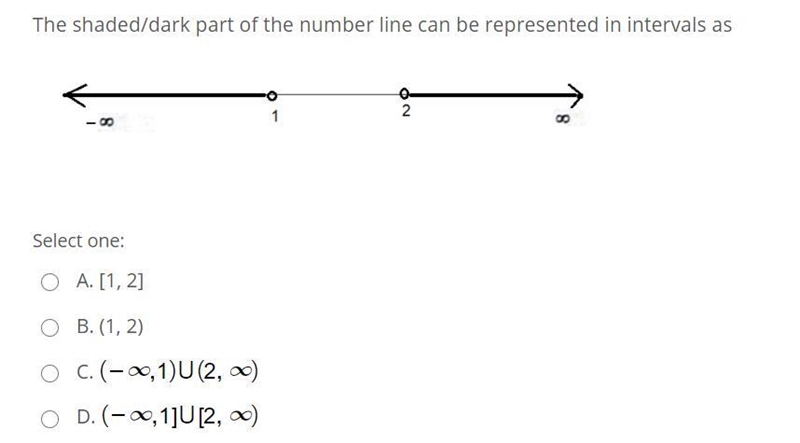 The shaded/dark part of the number line can be represented in intervals as-example-1