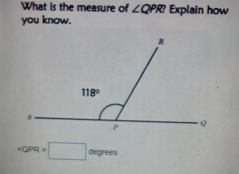 What is the measure of <QPR? Explain how you know.​-example-1