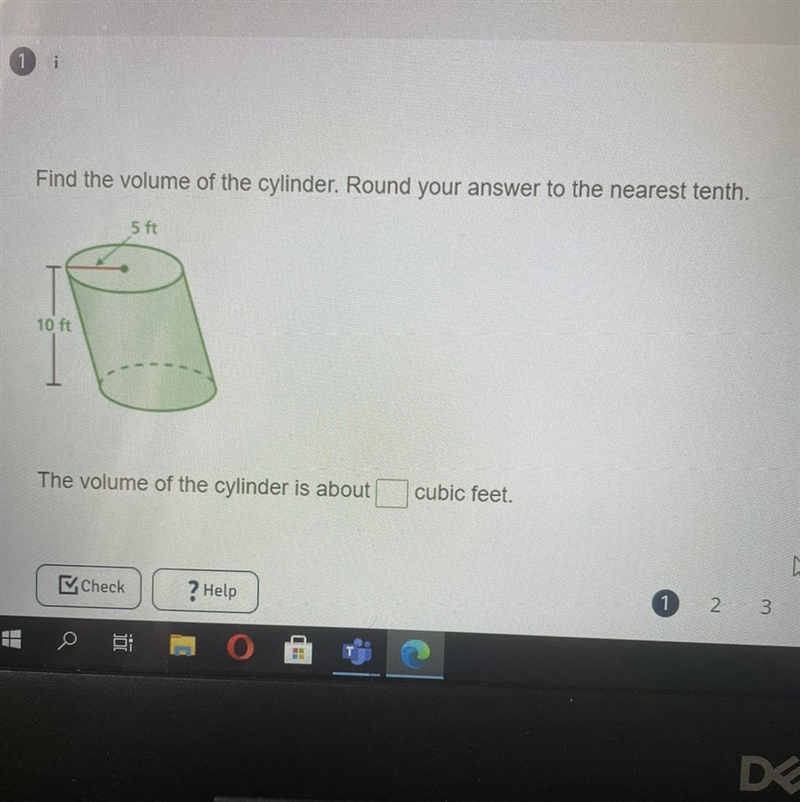 Volume of cylinder round to the nearest 10th-example-1