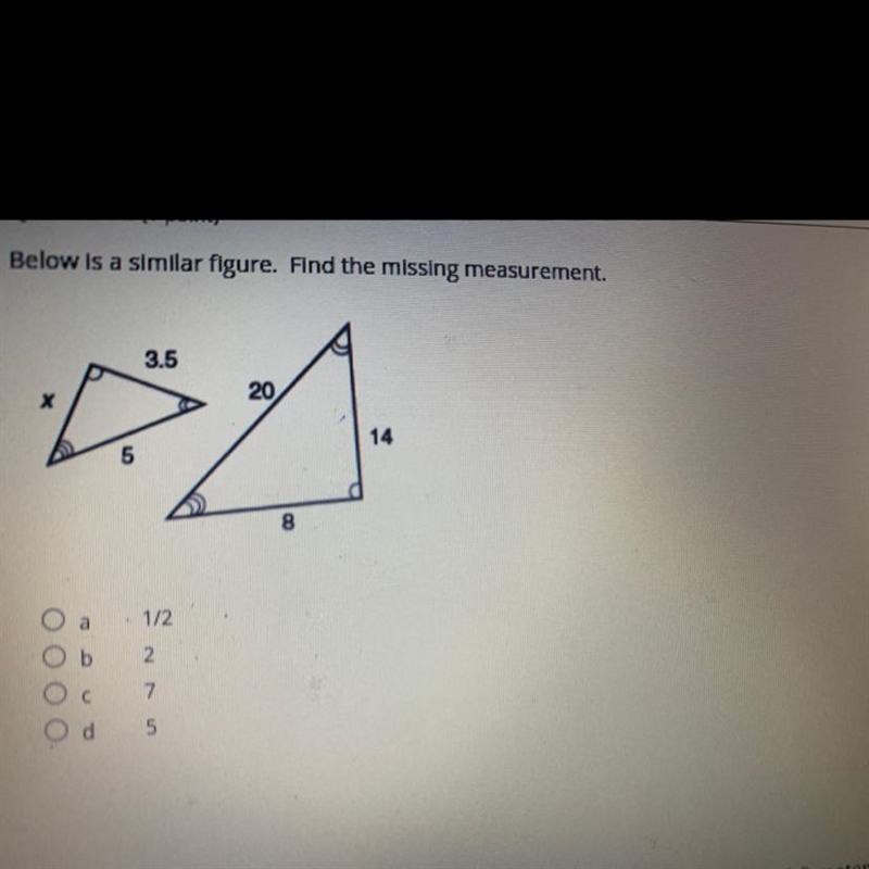 Find the missing measurement PLEASE HELLLPP!! This is 16 points I need the help!!!-example-1