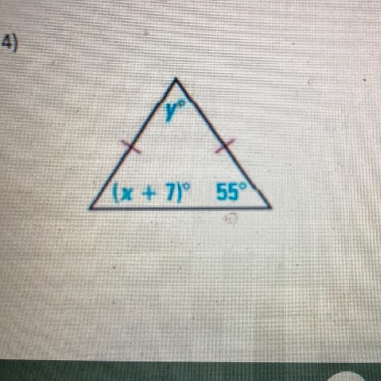 4)Find the value of x and y-example-1